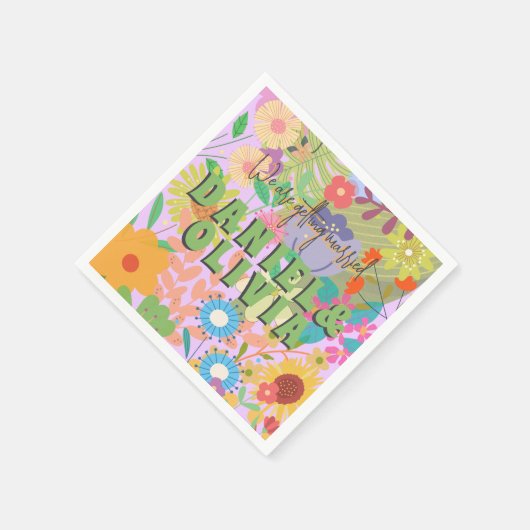 bloemenbruiloft servet (Hoek)