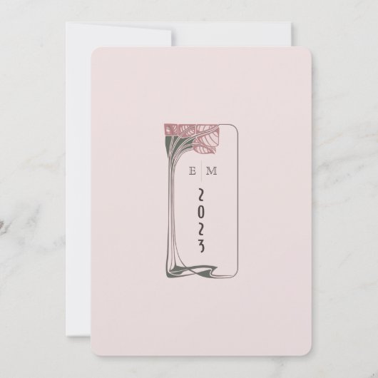  bloemenbruiloft stoffig Roos salie Kaart (Achterkant)