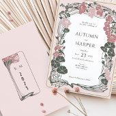  bloemenbruiloft stoffig Roos salie Kaart