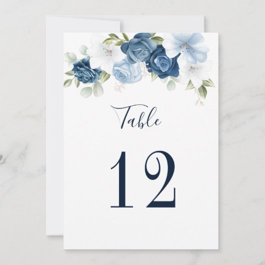 Bloemenbruiloft tafel nummer 12 zitschema kaart (Achterkant)