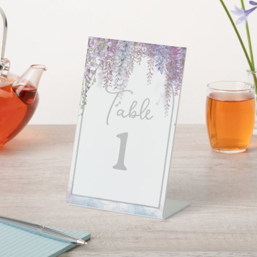 Bloemenbruiloft tafel nummers reclamebord met voetstuk (Insitu)