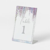 Bloemenbruiloft tafel nummers reclamebord met voetstuk (Voorkant)