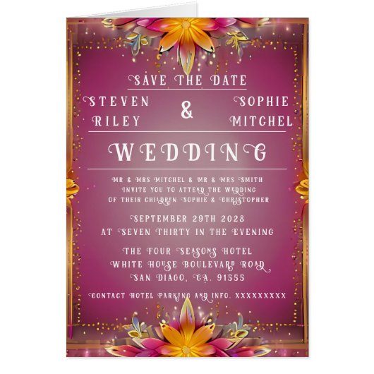  bloemenbruiloft uitnodiging (Voorkant)