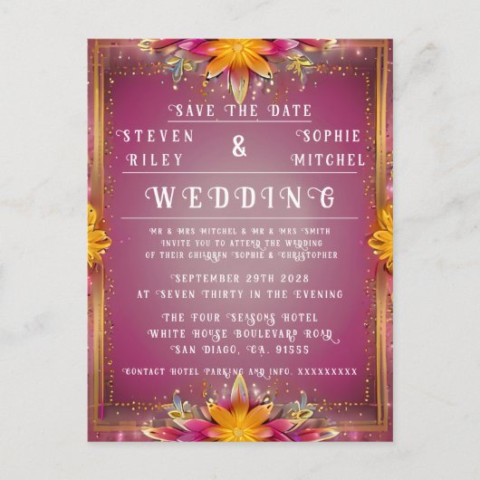  bloemenbruiloft uitnodiging (Voorkant)