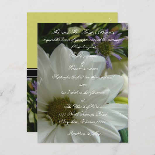 Bloemenbruiloft uitnodiging met Schrift (Voorkant / Achterkant)