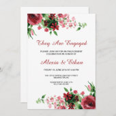 Bloemenbruiloft verlovingsfeest uitnodiging (Voorkant / Achterkant)