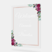 Bloemenbruiloft Welkom wit script Acryl teken Bord (Hoek)