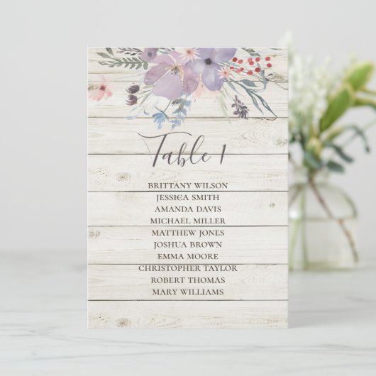 Bloemenbruiloft zitgrafiek. Rustieke houten schuur Kaart (Staand voorkant)