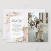 Bloemenbrunch en bubbelig Vrijgezellenfeest Bedankkaart (Voorkant)