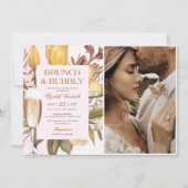 Bloemenbrunch en bubbelig Vrijgezellenfeest foto Kaart (Voorkant)