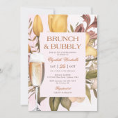 Bloemenbrunch en bubbelig Vrijgezellenfeest Kaart (Voorkant)