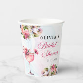 Bloemenbrunch en bubbelig Vrijgezellenfeest Papieren Bekers (Voorkant)