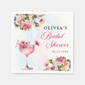 Bloemenbrunch en bubbelig Vrijgezellenfeest Servet (Voorkant)