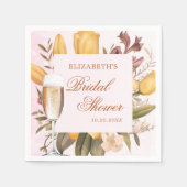 Bloemenbrunch en bubbelig Vrijgezellenfeest Servet (Voorkant)