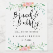 Bloemenbrunch en Bubbly Vrijgezellenfeest Wijnlabe Wijn Etiket (Enkel label)