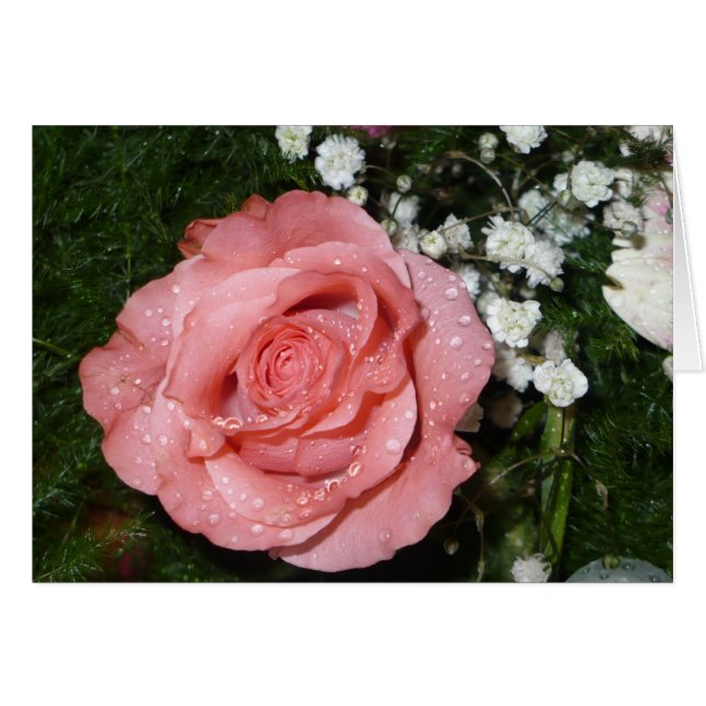 Bloemenbundel met roos kaart (Voorkant Horizontaal)
