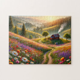 Bloemencabine Idyllisch Lentelandschap Legpuzzel