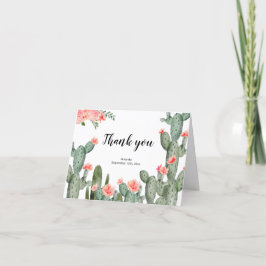 Bloemencactus staand Dank u kaart