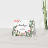 Bloemencactus staand Dank u kaart (Voorkant)