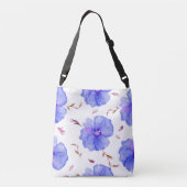 Bloemencadeau voor mama | Crossbody Canvas tas (Achterkant)
