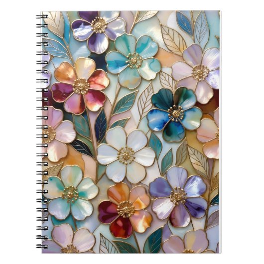 Bloemencahier Spiraalnotitiesboek Aesthetisch Notitieboek (Voorkant)