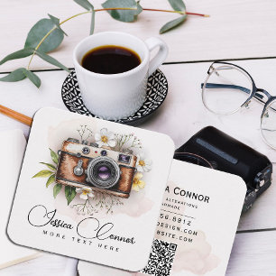  bloemencamera – gepersonaliseerde fotografie vierkante visitekaartje