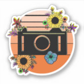 Bloemencamera Sticker (Voorkant)