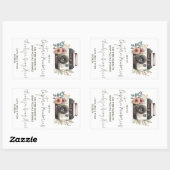  bloemencamera wegwerp camera richtingen rechthoekige sticker (Vel)