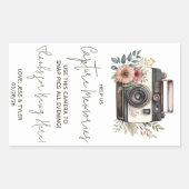  bloemencamera wegwerp camera richtingen rechthoekige sticker (Voorkant)