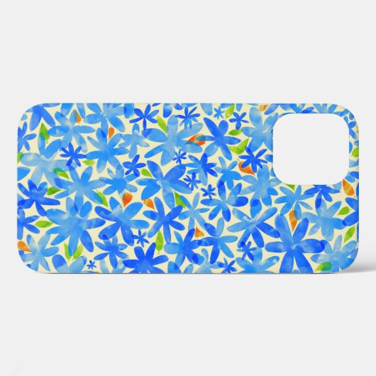 Bloemencascade: Blauwe bloemen naadloos patroon Case-Mate iPhone Case (Achterkant (horizontaal))