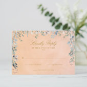 Bloemencascade met groen voor een rustieke Toscaan RSVP Kaartje (Staand voorkant)