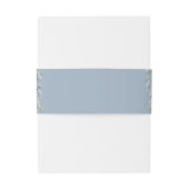 Bloemencascade Modern Stoffig Blauw Bruiloft Uitnodigingen Wikkel (Achterkant Voorbeeld)