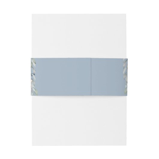 Bloemencascade Moderne Stofblauwe Trouw Uitnodigingen Wikkel (Achterkant Voorbeeld)