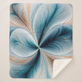 Bloemencascade Zachte Blauwgroen en Gouden Abstrac Sherpa Deken (Voorkant)