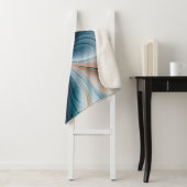 Bloemencascade Zachte Blauwgroen en Gouden Abstrac Sherpa Deken (In situ)