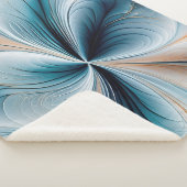 Bloemencascade Zachte Blauwgroen en Gouden Abstrac Sherpa Deken (3/4)