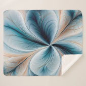 Bloemencascade Zachte Blauwgroen en Gouden Abstrac Sherpa Deken (Voorkant (horizontaal))