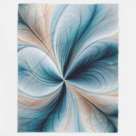 Bloemencascade - Zachte Teal en Gouden Abstracte S Fleece Deken
