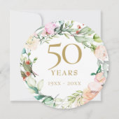 Bloemencirkel 50-jarig huwelijksjubileum kaart (Voorkant)