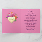 Bloemencirkel Banner 1e Lady Verjaardag Kaart (Binnen)