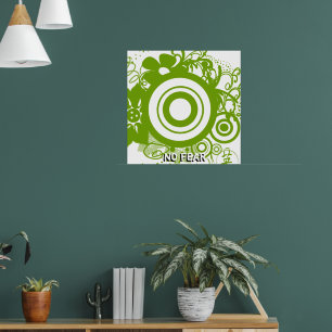 Bloemencirkel met Kanji voor Moed Poster