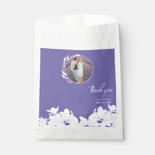 Bloemencirkel Paar Foto Favor Bag Bedankzakje (Voorkant)
