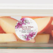 Bloemencirkel Waterdichte etiketten Wit Roze Labels (Aangebracht)