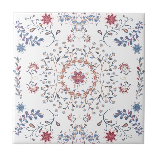  bloemencirkelmonogram tegeltje (Voorkant)