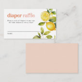 Bloemencitroen | Baby shower Luier Raffle Ticket Informatiekaartje (Voorkant / Achterkant)