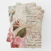  bloemencollagepatroon inpakpapier vel (In situ)