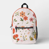 bloemencollectie bedrukte rugzak (Voorkant)