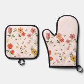 bloemencollectie ovenwant & pannenlap set (Voorkant)
