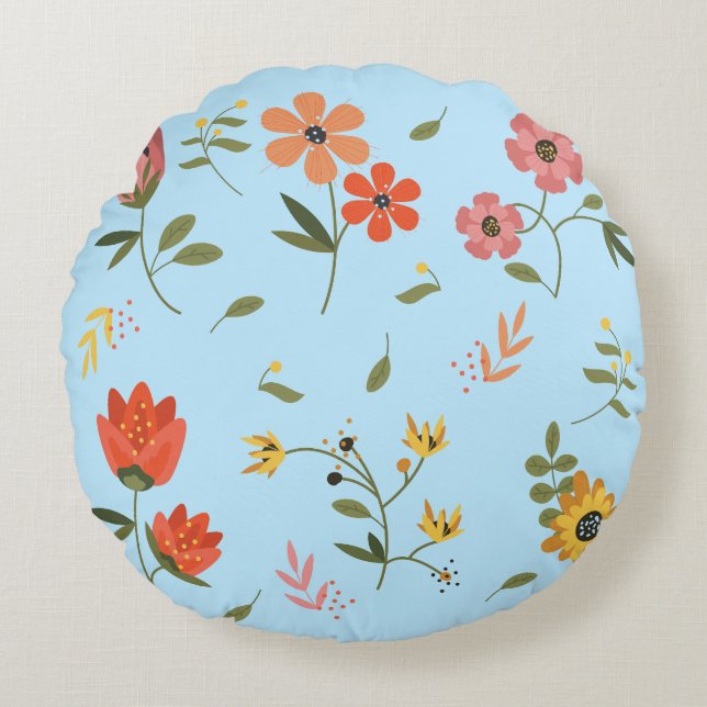 bloemencollectie  rond kussen (Voorkant)