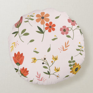 bloemencollectie rond kussen